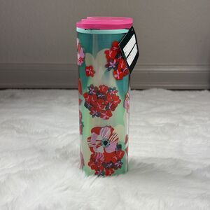 Starbucks Floral Plastic Cold Cup Tumbler Pink Lid Reusable Iced Drink Cup